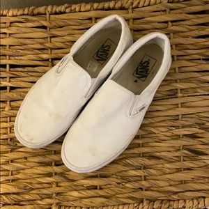 white vans slip ons